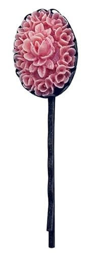 Pink Rose Floral Cameo Hairpin