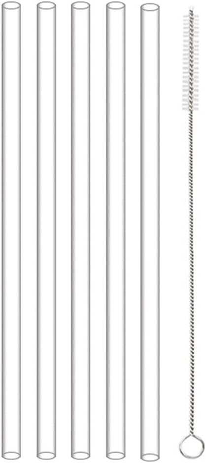 Replacement straws for ThermoFlask 40oz water cup, includes 5 straws and 1 cleaning brush, designed for easy care and daily practical use