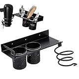 Warminn Hair Dryer Holder Wall Mounted Bathroom & Bedroom Hair Care Styling Tools Organizer for Flat...