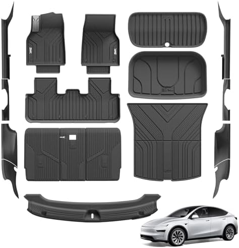 Tesla Model Y Juniper Floor Mats & Cargo Liner & Door Sill Protec...