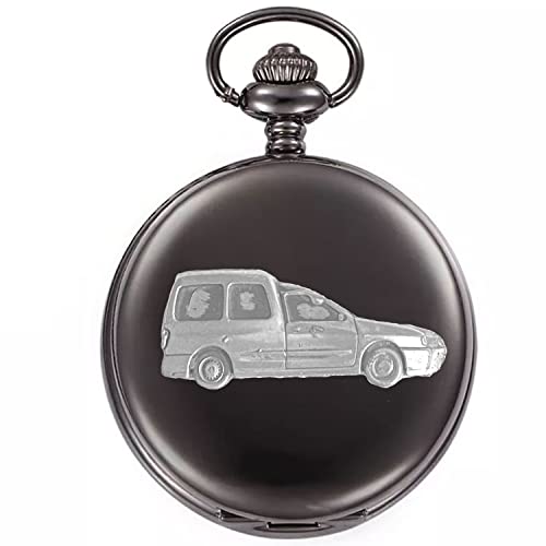 Montre de poche Caddy Combi en étain 3D et boîtier noir poli REFA19 unique
