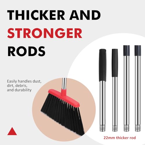 image for nacena Heavy Duty Broom, 55 Inch Long Handle Outdoor Large Angle Broom