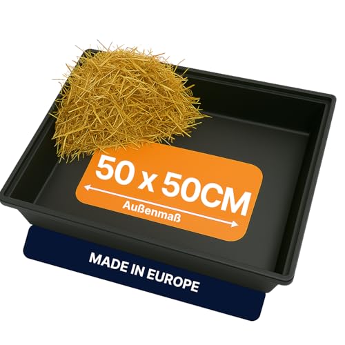 Breker Kunststoffwanne 50x50cm [geeignet als Kotwanne] 25 Liter Fassungsvolumen | Allzweckwanne | Plastikwanne | Schwarz