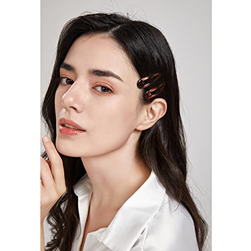 Dofash 5CM/2IN Epoxy Snap Hair Clips Small Hair Slides Hair Barrettes Hair Accessories for Women（ Tortoise Amber） - Image 6