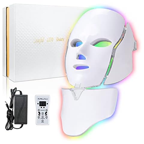SDKWDH Red Light Therapy for Face, Led Face Mask Light Therapy, 7-1 Colors LED Facial Skin Care Mask Cover