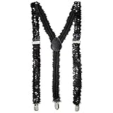 Widmann - Hosenträger, mit Pailletten, größenverstellbar Kostüm, Accessoire, Mottoparty, Karneval