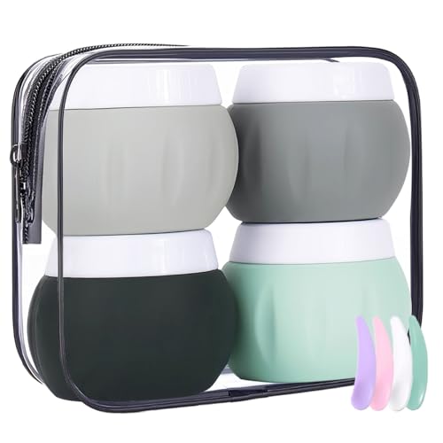 Honicemar 4 Piezas Recipientes de Viaje de Silicona de...