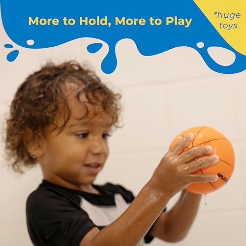 SplashEZ Baby Sports Bath Toys | Mold Free Bath Toys for Kids & Toddlers with No Hole for Water | Balls Set Ideal Size for Little Hands | Safe, Durable for Baby Tub Pool Fun for Boys Girls Ages 0 & Up - Thumbnail 6