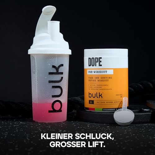 Bulk Dope Pre-Workout Pulver | Erdbeere Lime | 3g Creatine per Serving | 200mg Caffeine | Citrulline Malate & Arginine AKG | Beta-Alanine | Energy, Focus & Performance | 510g Supplement