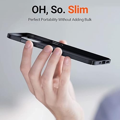 Torras Magnetic Slim For Iphone 13 Pro Max Case, Ultra Thin [Compatible With Magsafe] [Silky Touch] Plastic Anti-Scratch Sturdy Cover For Iphone 13 Pro Max Phone Case, Space Black #TOP3