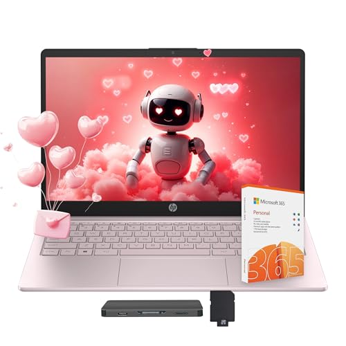 Image of HP Stream 14 inch Laptop with AI Copilot, Flagship for Students & Business, 13th Gen Intel 4-Core, 4GB RAM, 1.12TB Storage (128GB UFS + 1TB Docking Station), Office 365 1-Year, Win 11 S, Tranquil Pink