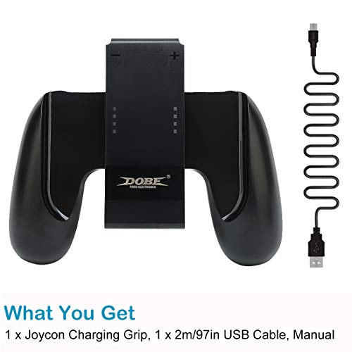 Kinvoca Joy Con Charging Grip, Ergo Comfort Joycon Grip For Nintendo Switch Joy-Con Controllers, Portable Joycon Charger Dock With 79In Usb-C Cable And Battery Indicators, High Speed Charge While Play #TOP6