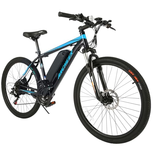 ANCHEER 26'' Electric Bike for Adults with 500W(Peak 750W) Motor, 374Wh Ebike/Electric Bicycle with and LCD-Display, Up to 50Miles Electric Mountain Bike with 21 Speed