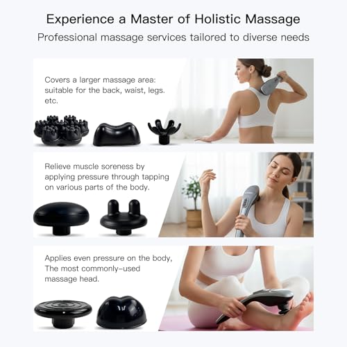 MEGAWISE Handheld Back Massager | Deep Tissue Percussion Massage for Back, Neck, Shoulders, Waist and Legs (Cordless Silver) - Image 5