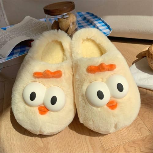 Image of Halemet Cute Chicken Slippers for Women Cartoon Animal Slippers for Women Cozy Plush Non-Slip House Slipper Indoor Outdoor