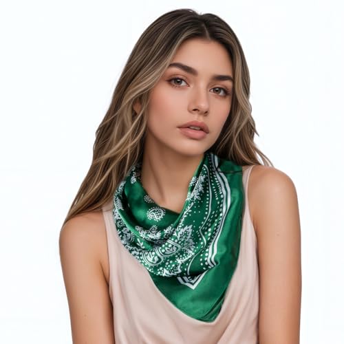 Silk-Like Bandana Scarf for Women - Soft, Lightweight, Multipurpose Head & Neck Scarf, Hair Accessory & Handbag Decor​​2
