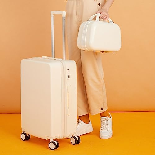 Luggage, Universal Wheel Trolley Case 22-inch Suitcase 20-inch Boarding Case Durable and Shock-Absorbing, English Travel (Green 26 inches)4