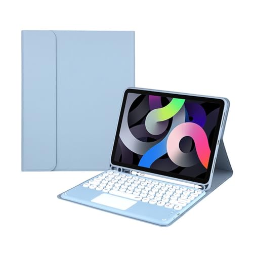Funda de cuero con teclado para Samsung Galaxy Tab S9 FE S9 S8 S7 de 11 pulgadas color azul 1