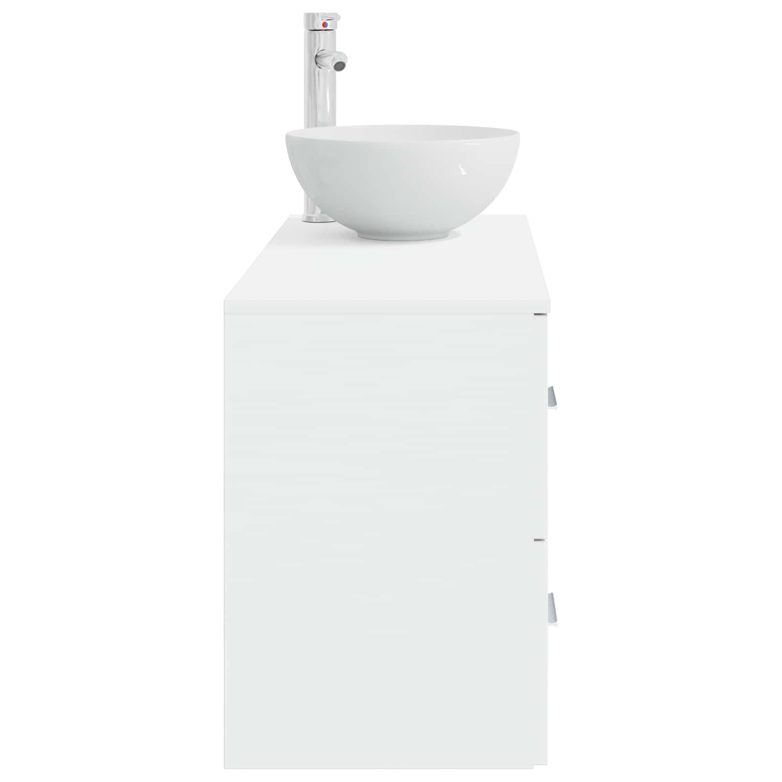 Zestaw mebli łazienkowych, 2-częściowy, biały materiał drewnopochodny, szafka pod umywalkę z 3 szufladami, 49,5 x 35 x 80 cm i 1 szafka do przechowywania w łazience