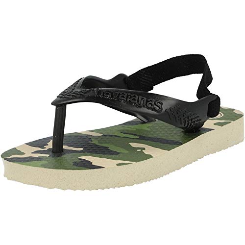 Chinelo Chic, Havaianas, Bebê Unissex, Bege Palha/Preto, 20