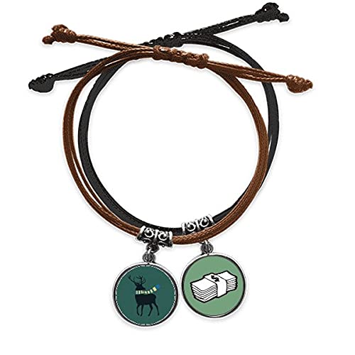 Pulsera de cuero de Navidad con cierre ajustable que no causa alergias ni se deforma al usarla