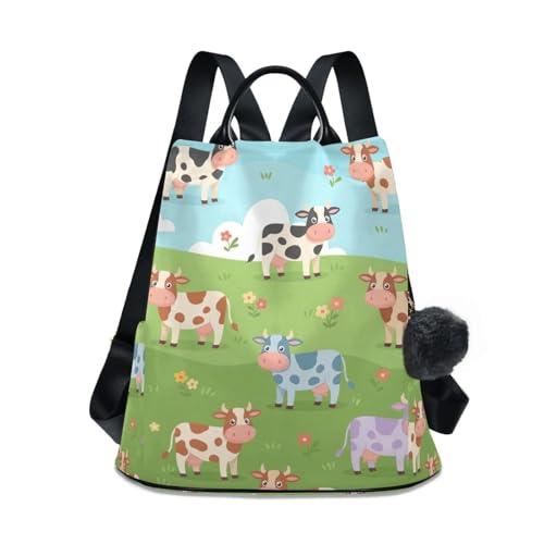 Sac à dos antivol pour femme motif vache sac à dos vert étanche