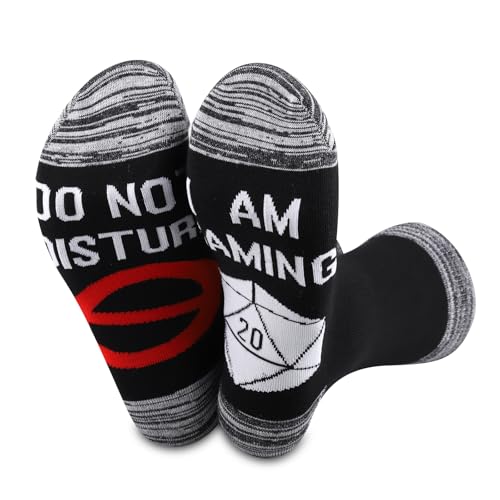 D and D Socks Do Not Disturb I Am Gaming Socks Master Game Socks Gamer Gift (UK, Alpha, One Size, Regular, Regular, Am Gaming DD Socks)
