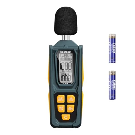 Decibel Meter, Goldeep SL750A Digital Sound Level Meter 30-130dB, A/C Weighted DB Meter with dB/SONE, Fast/Slow, MAX/MIN, LCD Sound Meter for Home, Office, Factory, Neighbor Noise - Lemon Yellow