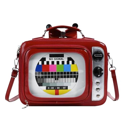 Sac à bandoulière rétro télévision transparent pour fille