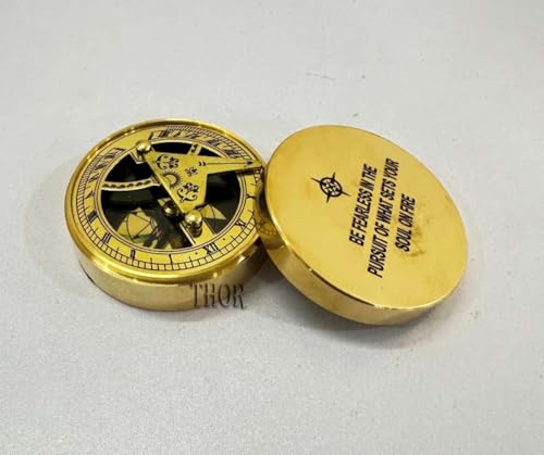 Brújula de latón grabada estilo antiguo 3 pulgadas miniatura 5