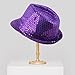 SXYPAYXS Sequin Hat Stage Performance Glitter Western Jazz Dance Hat Retro Disco Cap Women Men Party Props Supplies Costume (Purple, 1PC)