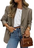 PRETTYGARDEN 2026 Blazers for Women Business Casual,Mocha Brown,M