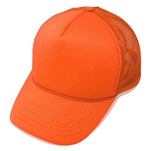 Image of Trucker Hat Mesh Cap Solid Colors Lightweight with Adjustable Strap Small Braid