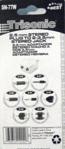 Trisonic 2.5mm to 2-3.5 Stereo Headphone Splitter Y Adapter