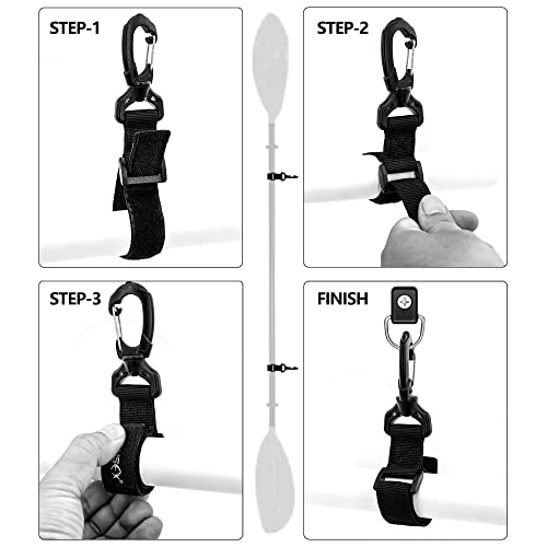 SAMSFX Adjustable Kayak Paddle Holder, Paddle Board Accessories, Inflatable Boat Paddle Storage, Paddle Clips 6PCS in Pack - Thumbnail 3