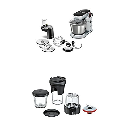 Bosch Optimum MUM9D33S11 Küchenmaschine, platinum silber + MUZ9TM1 Lifestyle Set TastyMoments, 5-in-1 Multi-Zerkleinerer…