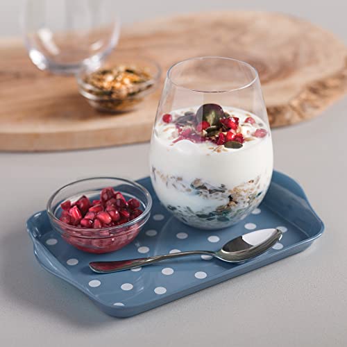 Zeal Melamine Mini Dotty Design Serving Tray (18x14cm) - Provence Blue, 21 x 14 x 2 cm - Image 2