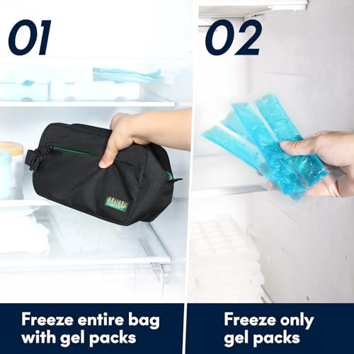 Haimont Lancheira congelável com alça de fivela, bolsa térmica pequena reutilizável para freezer, mi