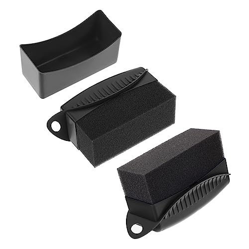 ABOOFAN 2pcs Tire Brush Tire Cleaning Brush was Applicator Car Wheel Cleaning Supplies Wax Tool Wax Pad Car Polish Tool Black Pp