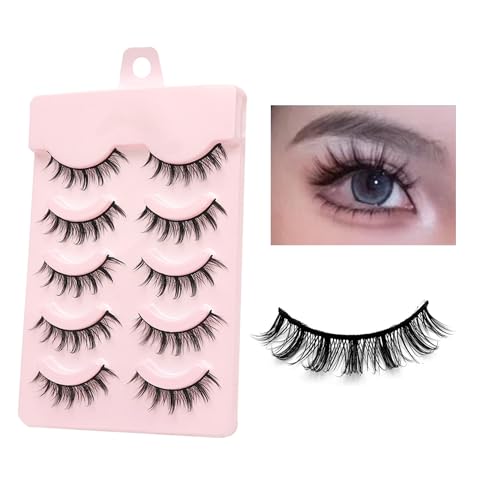 GRTUFOBA つけまつげ 上まつげ用 5ペア つけまつ毛 ナチュラル 黒自然軸 芯が柔らか い 超軽量 柔らかく 手作り 再利用可能 薄化粧 生活化粧 - GRTUFOBA - 商品画像