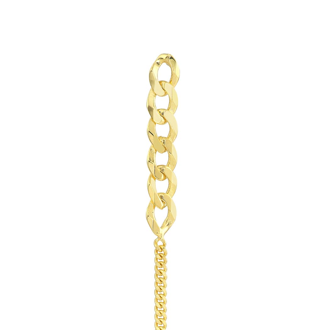 14 Karat Gelbgold, halb, vorne nach hinten, 3,70 und 1,40 mm Panzer-Ohrringe, Schmuck für Damen, One Size, Metall Gelbgold Goldfarben Metall Gelbgold, Kein Edelstein