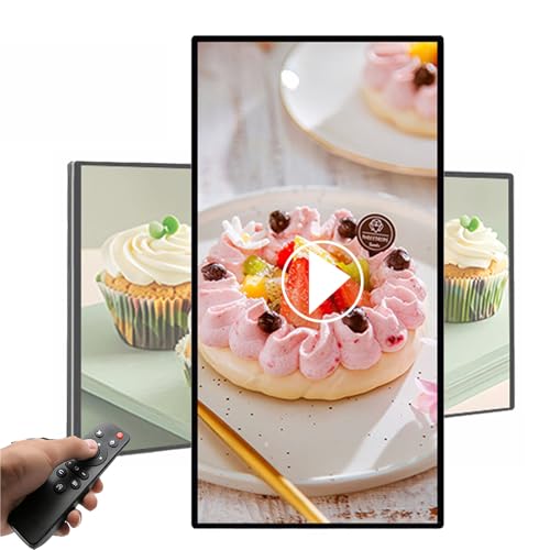 ZYLDDS Quiosco Digital, Pantalla Publicitaria Comercial,Reproductor De Video Digital con Control Remoto,Rotación Automática,Montaje En Pared, Permite Compartir Fotos/Videos Vía USB/SD 10.1in