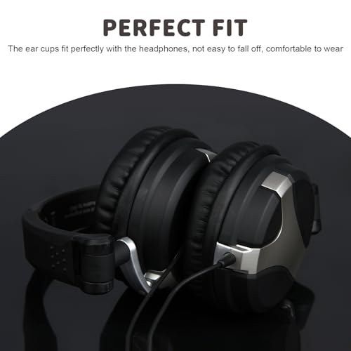 Replacement Ear Pads para Sony MDR-PQ2, MDR-NC6, AKG K518, K518DJ, K518LE, K81 – Almohadillas de cuero proteico compatibles con audífonos over-ear miniatura 7