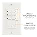 GE Push-Button Countdown Timer Switch, 5-15-30 Minute/1-2-4 Hour, ON/Off, No Neutral Wire Needed, Ideal for Lights, Exhaust Fans, Heaters, Wall Plate Included, Light Switch Timer, Fan Switch, 15318 White