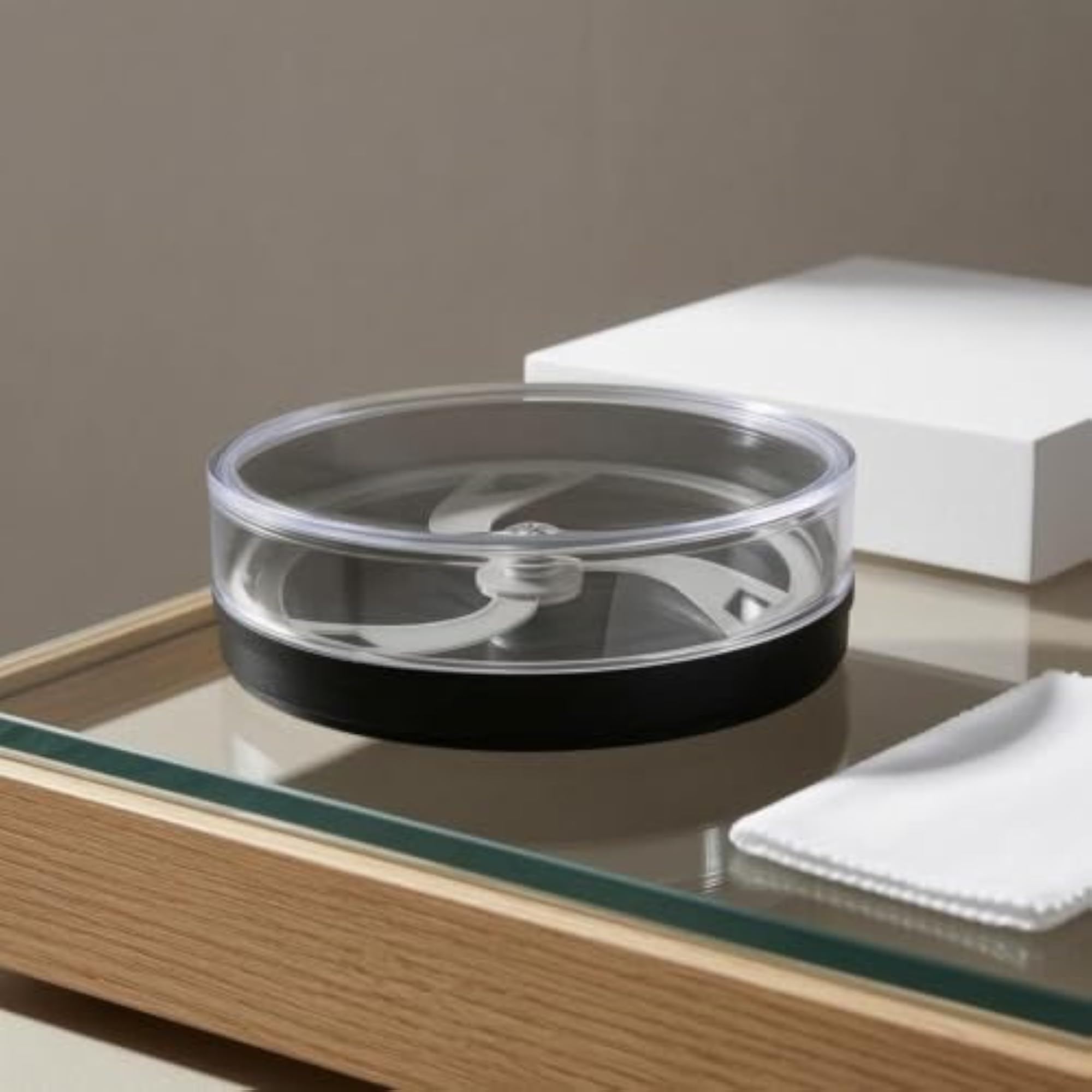 Black Base Round ABS Watch Box