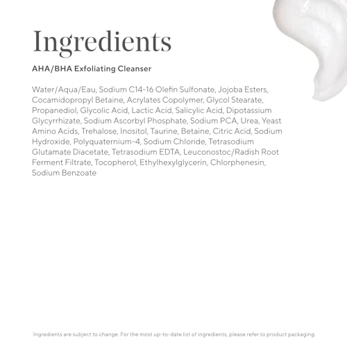 Murad AHA/BHA Exfoliating Cleanser - Triple-Action Cleansing Exfoliator with Salicylic, Lactic, & Glycolic Acids - Creamy Face Wash Removes Dull, Dry Skin for Smoother, Softer Skin