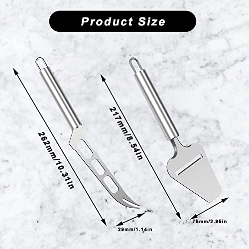 Foto von YICH Käsemesser Käsehobel 2 Stück Käseschneider aus Edelstahl Käsemesser Set Cheese Slicer für Weichkäse Schokolade Pizza - Der perfekte Begleiter für deine Käseplatte