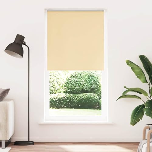 vidaXL Verdunkelungsrollo Beige 110x230 cm Stoffbreite 105,7 cm, Rollo, Klemmfix, Thermorollo, Verdunklungsrollo, Klemmrollo, Fensterrollo