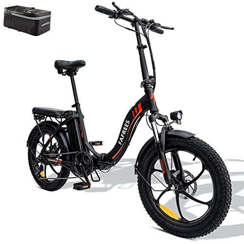 Fafrees [ Offiziell F20 E Bike Klappbar Fatbike mit 36V 15AH Akku für Pendeln, E-Bike Klapprad 20 Zoll Damen Elektrisches Fahrrad 250W, 25km/h Mountainbike Herren Shimano 7S 150kg (Schwarz)