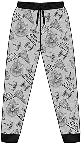 Star Wars Mens Craft Cuffed Lounge Pants Pyjama Bottoms Size S Grey